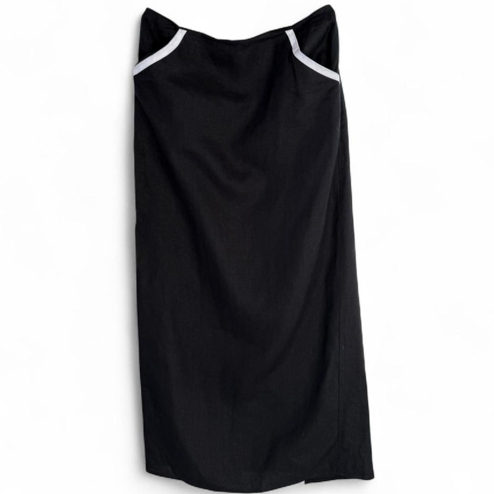 Reformation Black Pencil Skirt with White Trim - Picture 2 of 6